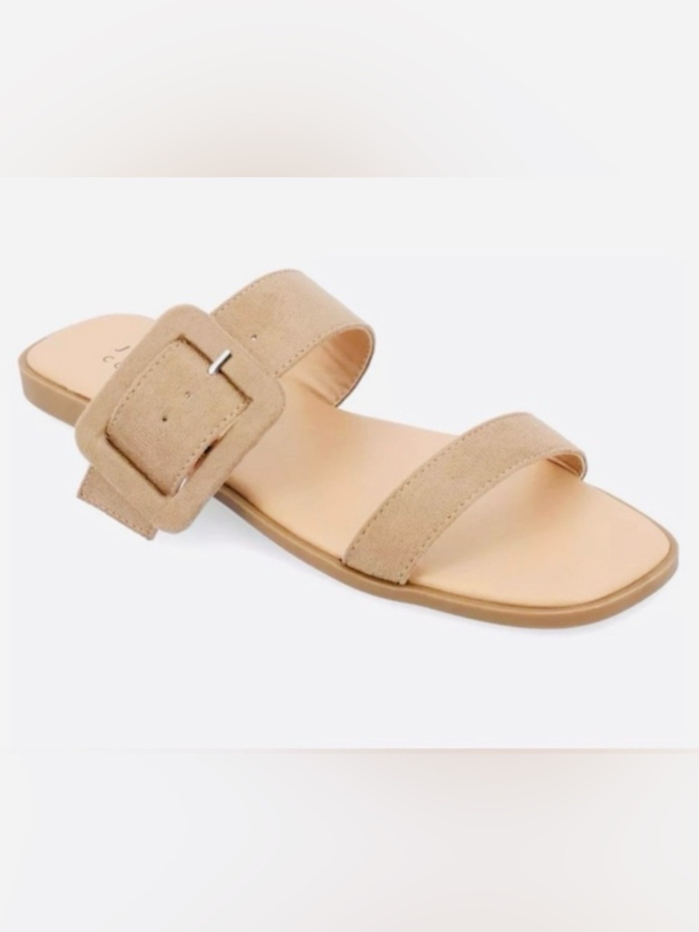 Journee Collection Kerri’s Wide Buckle Sandals | Sz. 5.5M | Color: Taupe (NWB)